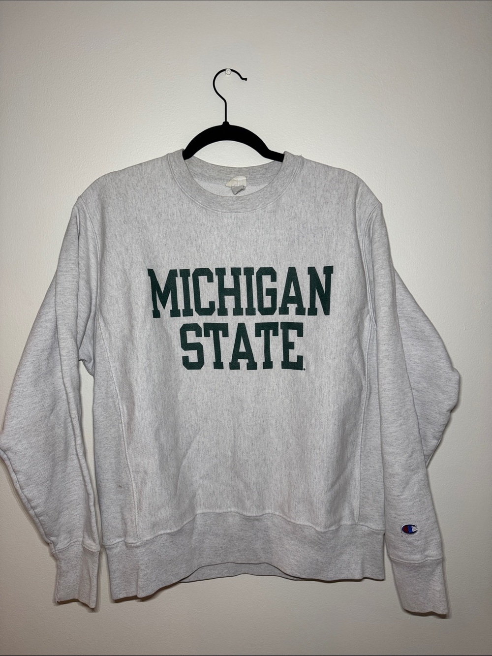 Michigan State - Champion Reverse Weave Gray Crewneck Sweatshirt